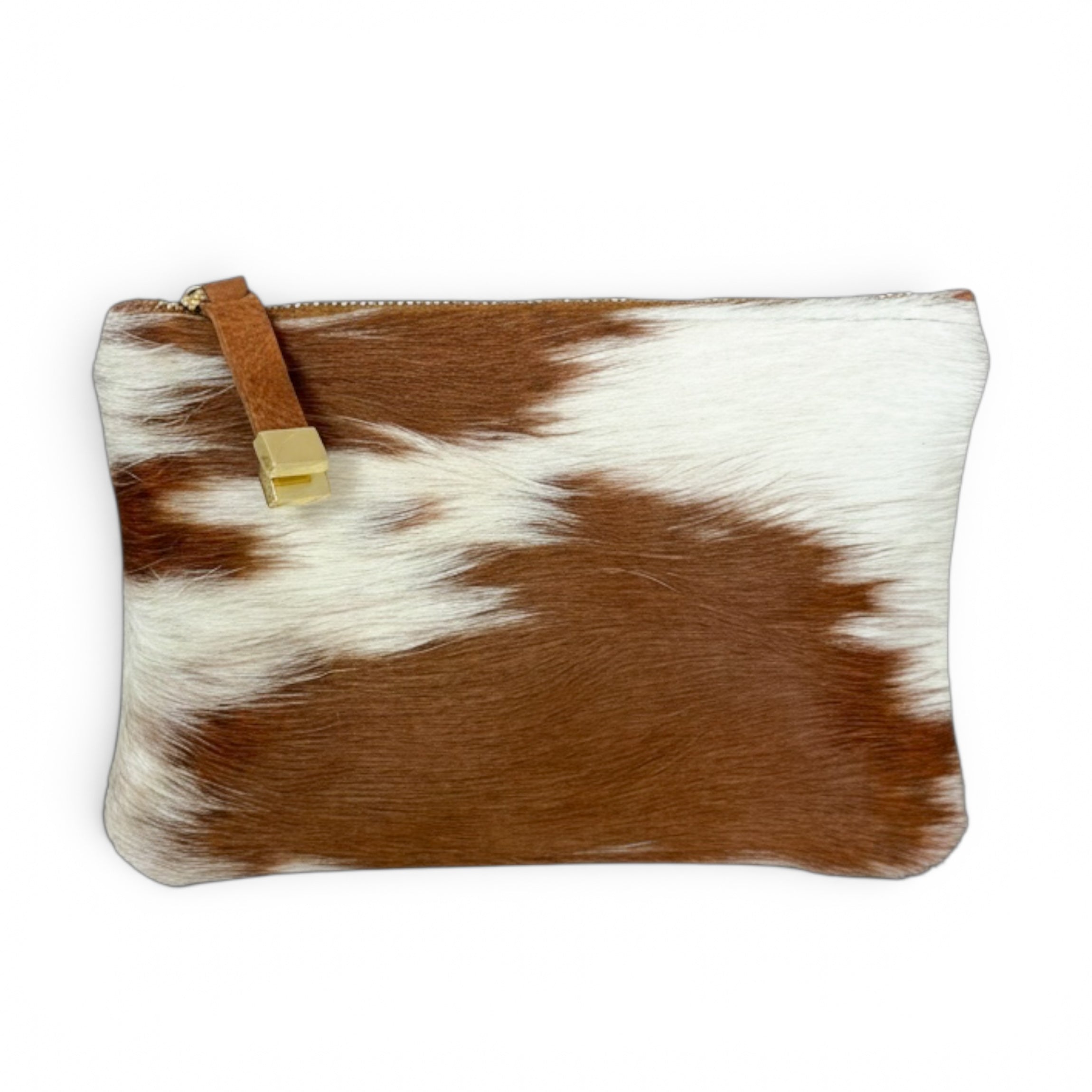 TIP POUCH | TAN and WHITE CALF HAIR - K.Slade