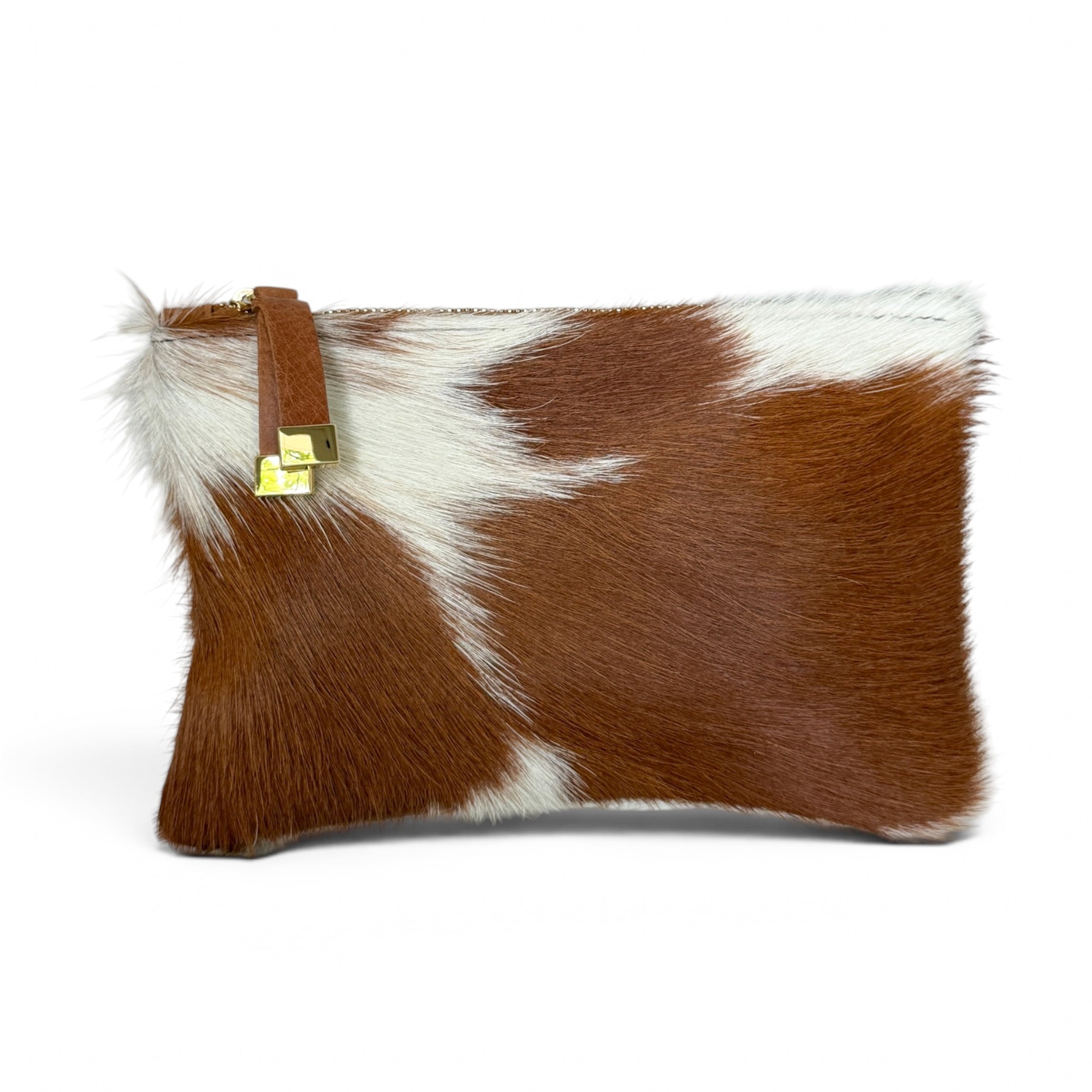 TIP POUCH | TAN and WHITE CALF HAIR - K.Slade