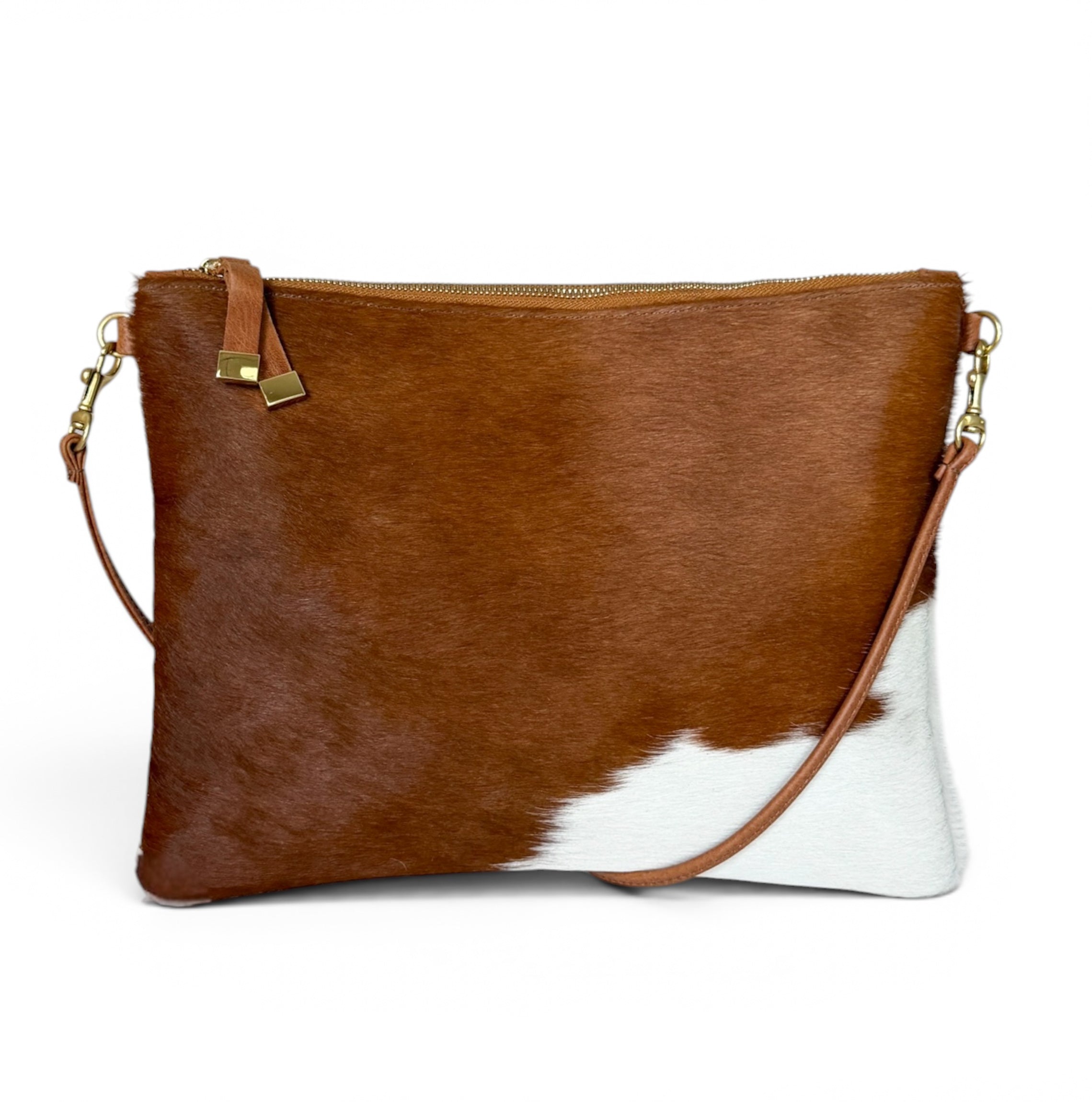 MADISON CROSSBODY | TAN and WHITE CALF HAIR - K.Slade