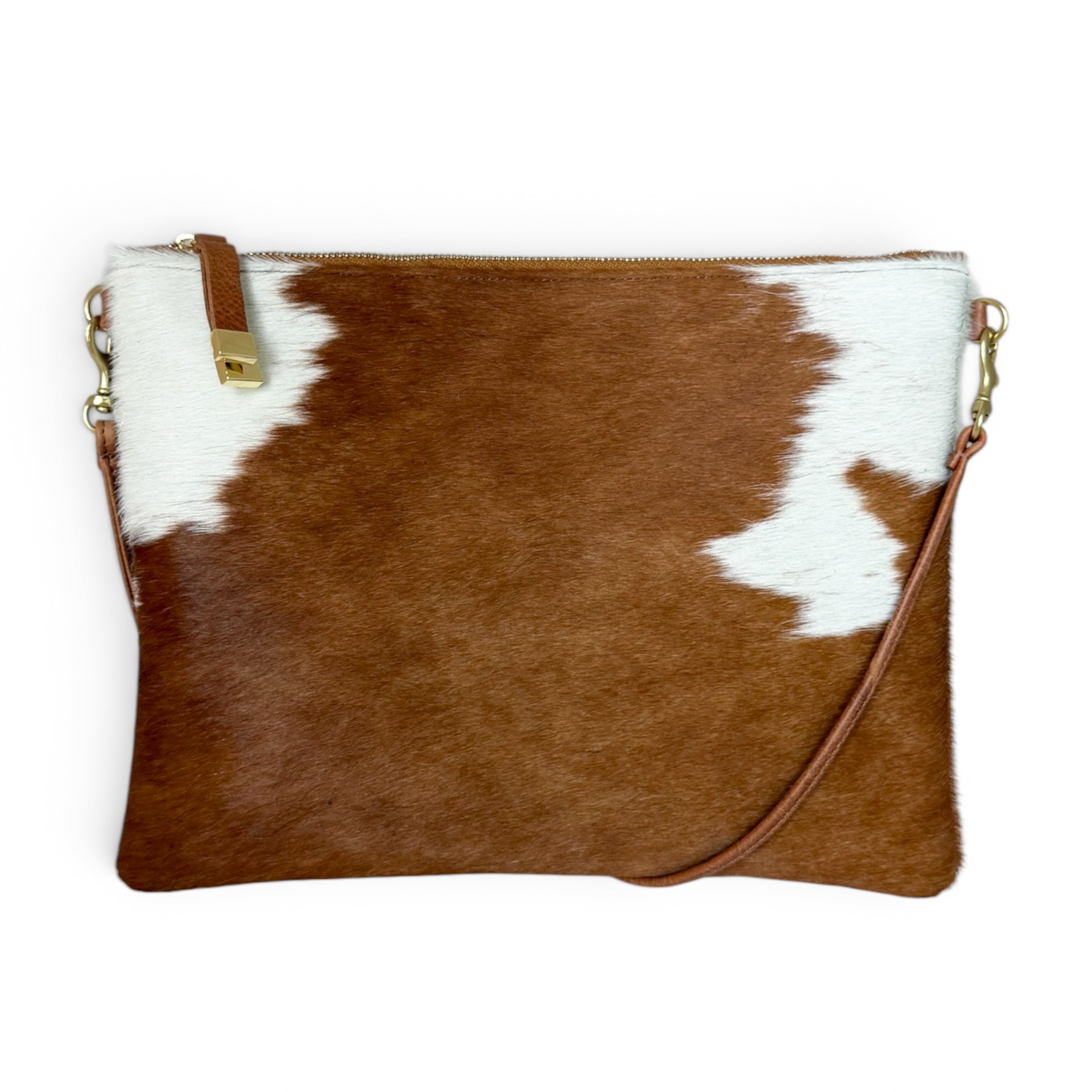 MADISON CROSSBODY | TAN and WHITE CALF HAIR - K.Slade