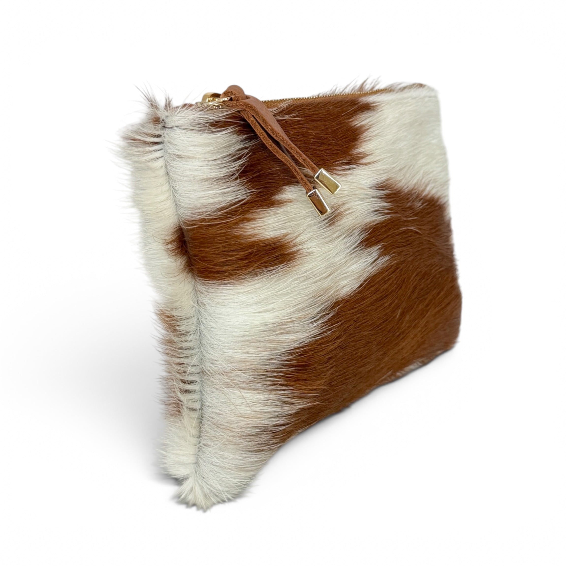 TIP POUCH | TAN and WHITE CALF HAIR - K.Slade