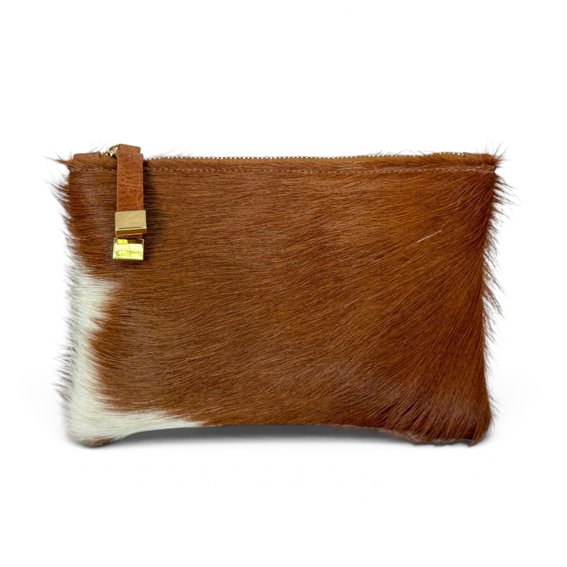 TIP POUCH | TAN and WHITE CALF HAIR - K.Slade