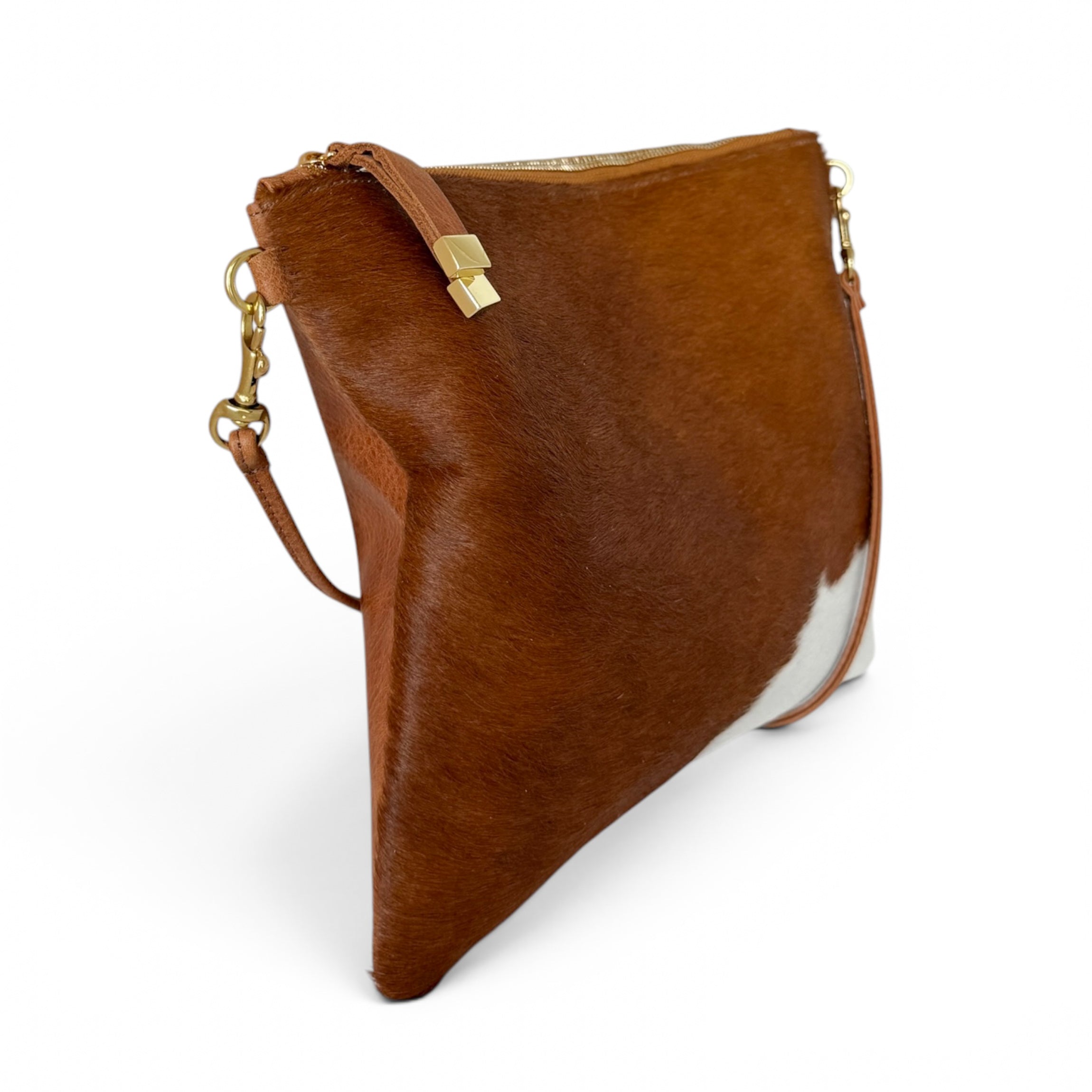 MADISON CROSSBODY | TAN and WHITE CALF HAIR - K.Slade
