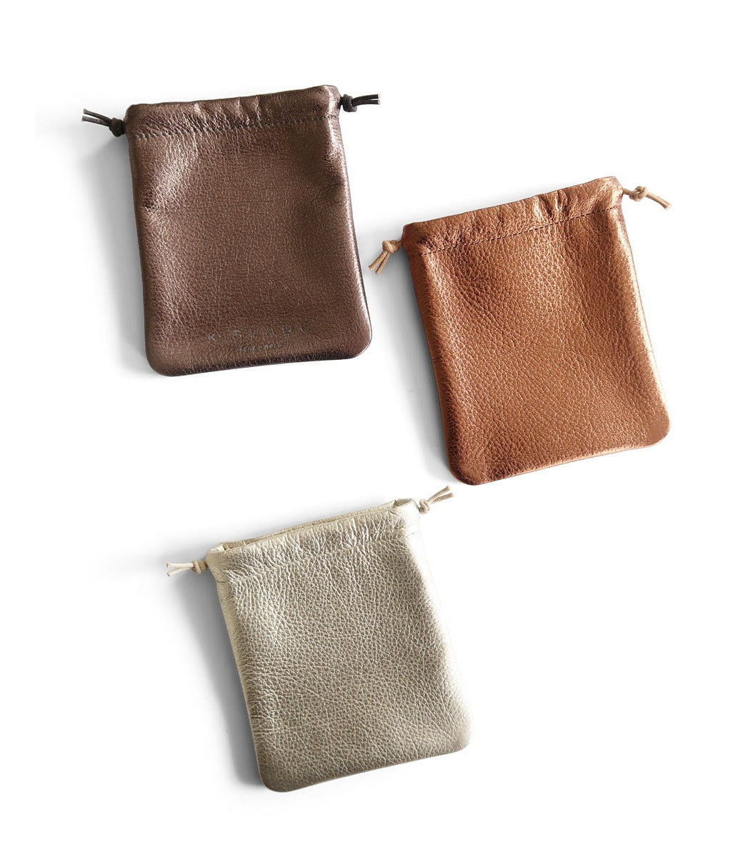 Flat Drawstring Pouch | Pewter - K.Slade