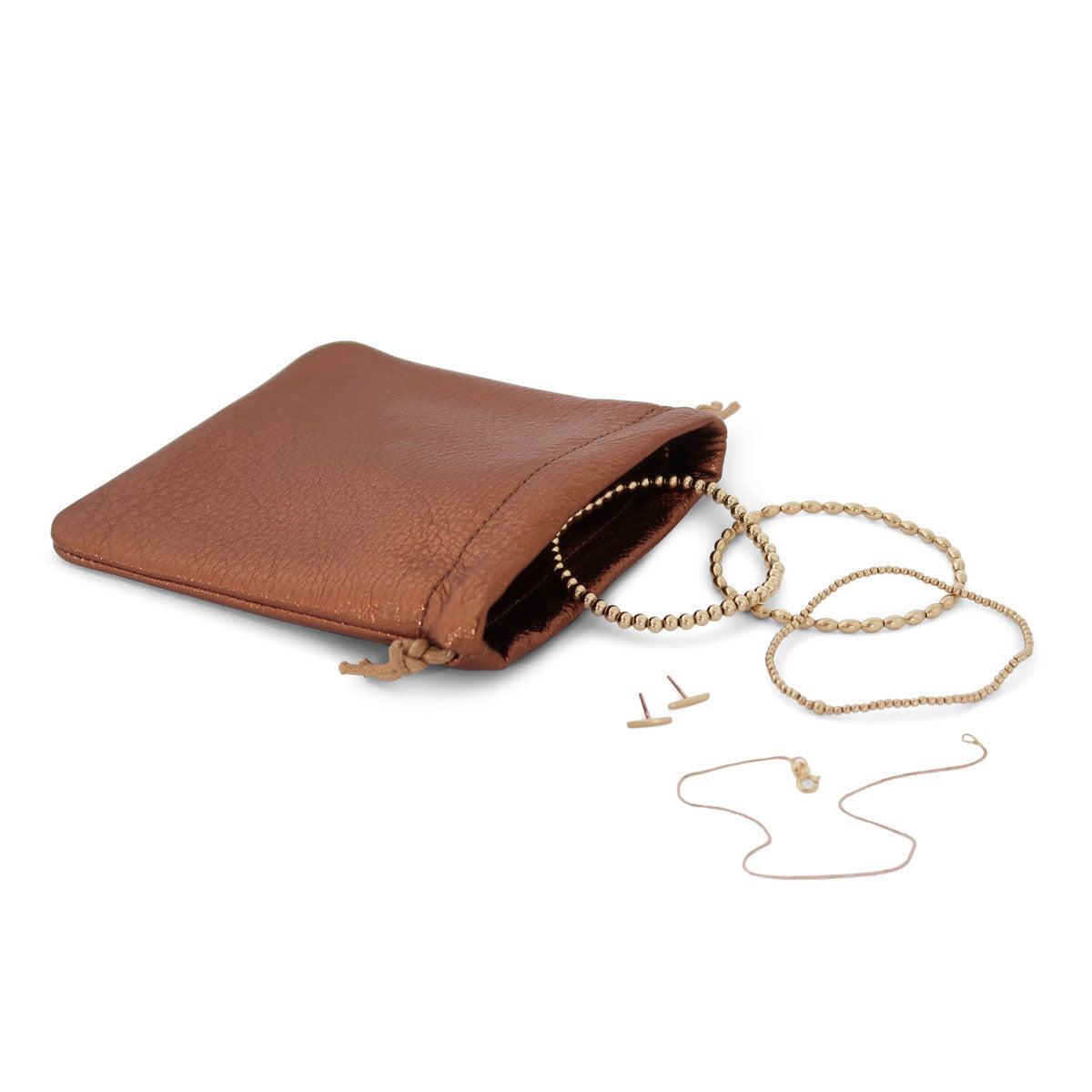 Flat Drawstring Pouch | Bronze - K.Slade