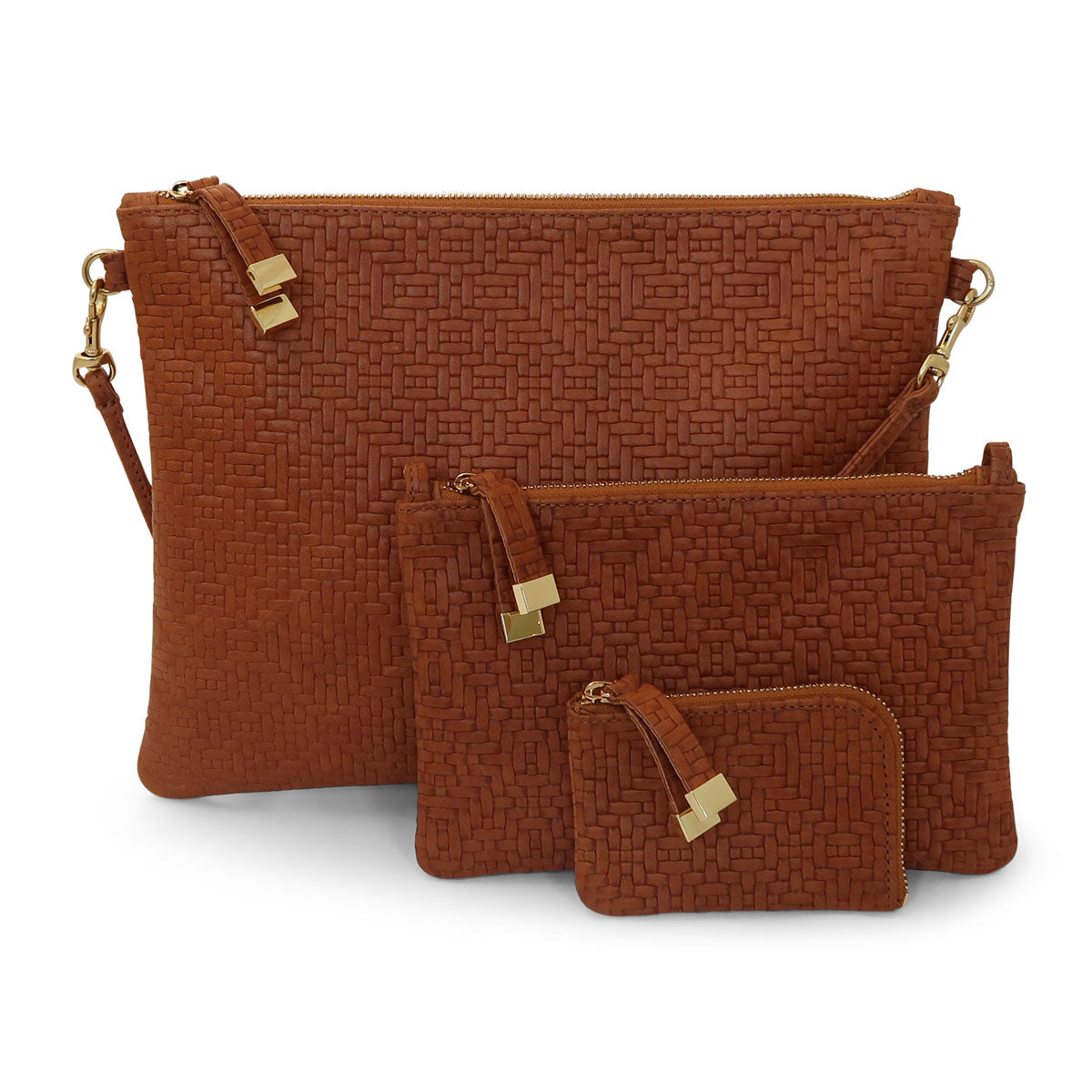 Zip Wallet | Saddle Woven Argyle