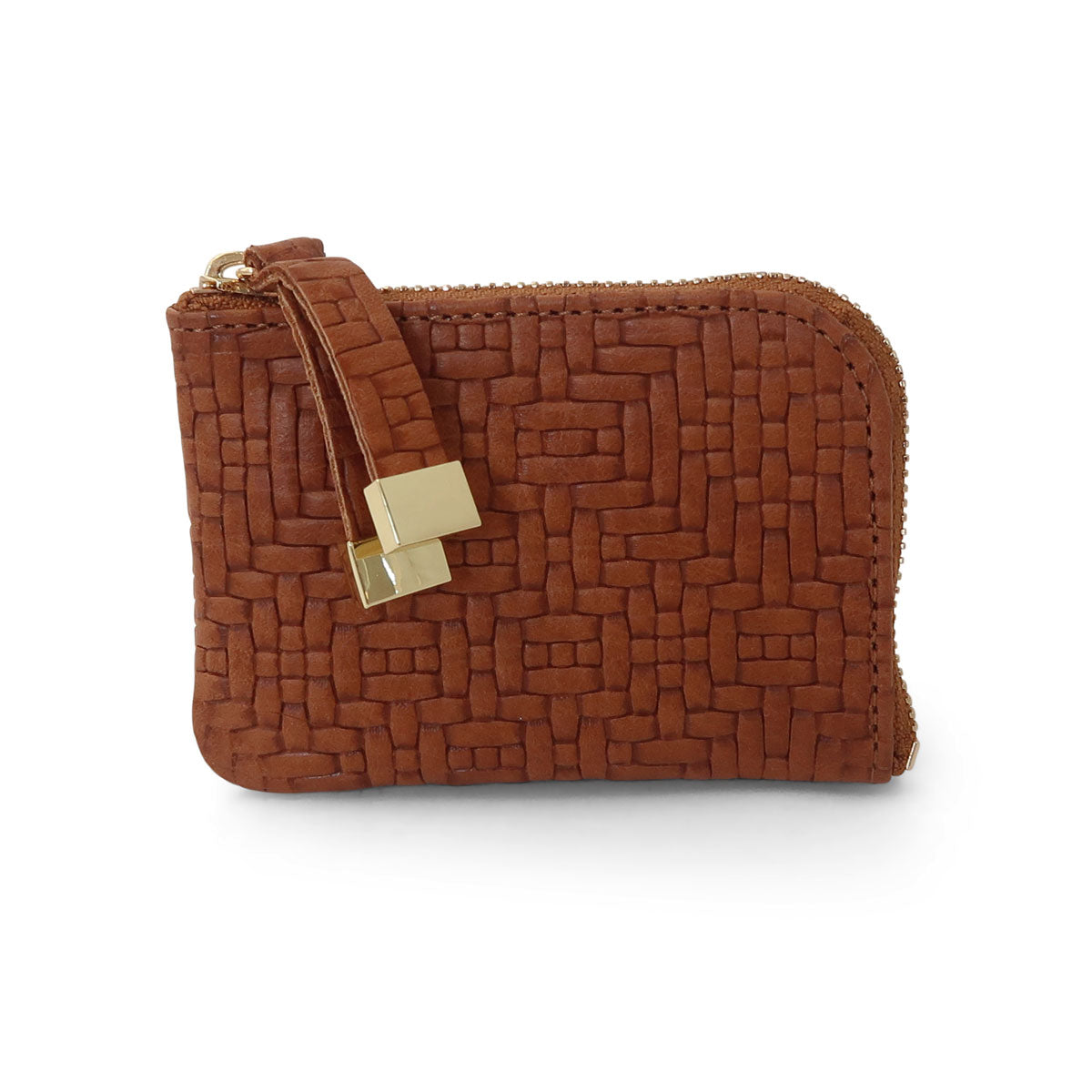 Zip Wallet | Saddle Woven Argyle