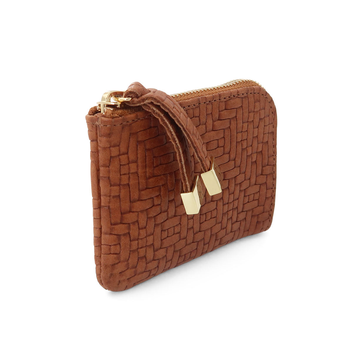 Zip Wallet | Saddle Woven Argyle