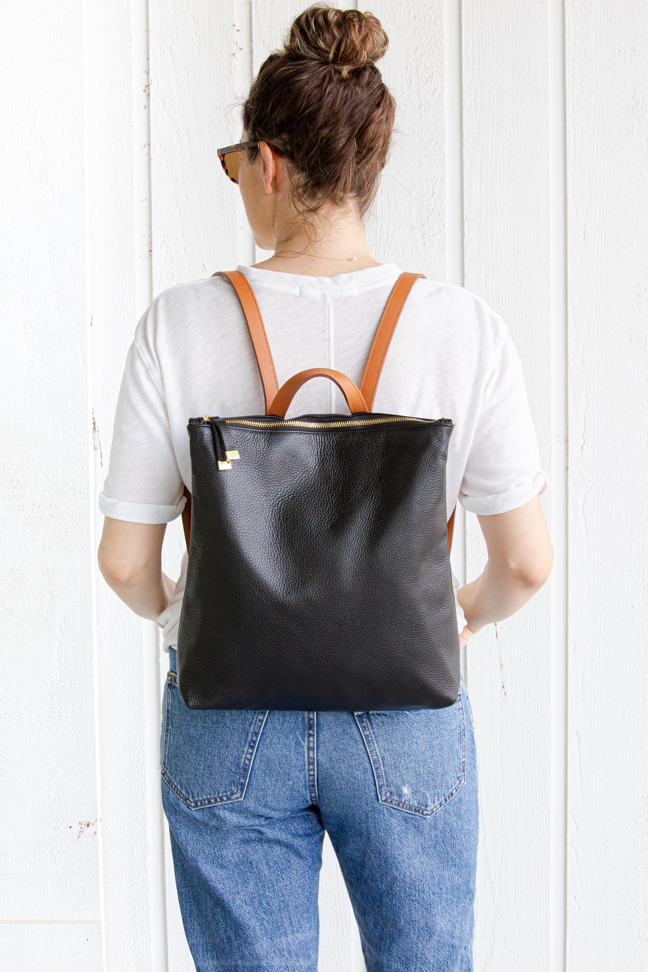 FRANNY BACKPACK | NAVY WITH TAN STRAPS - K.Slade