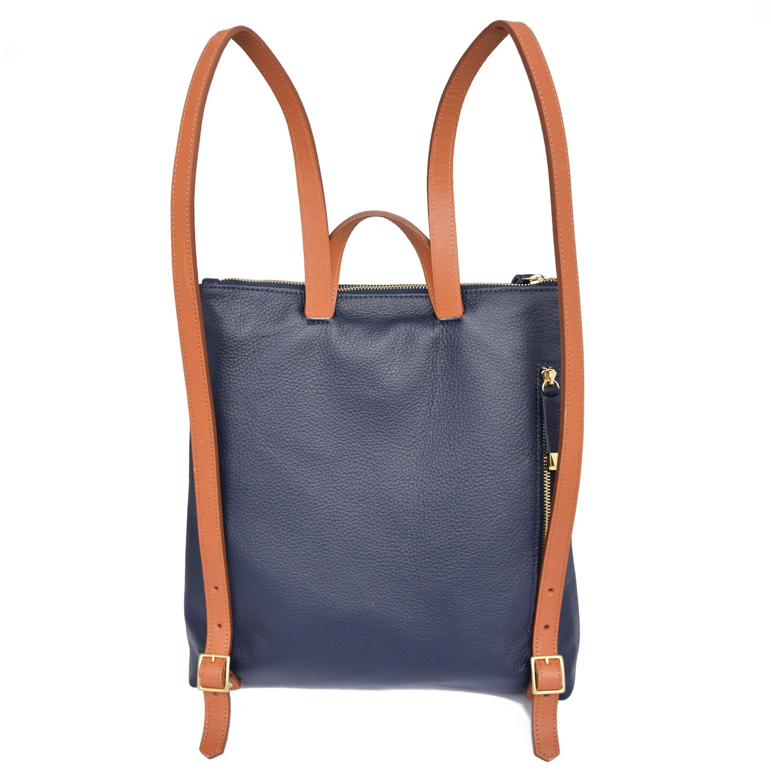 FRANNY BACKPACK | NAVY WITH TAN STRAPS - K.Slade