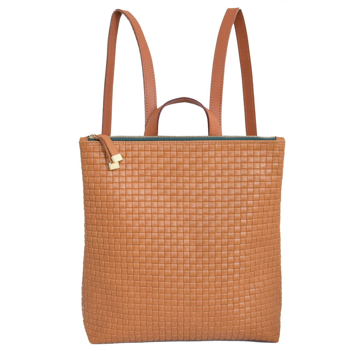 FRANNY BACKPACK | TAN WEAVE/ MOSS ZIPPER - K.Slade