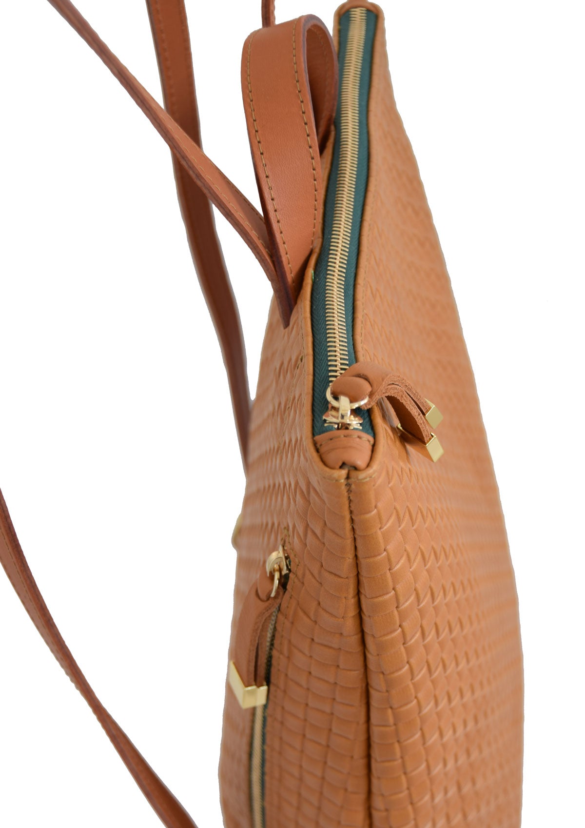 FRANNY BACKPACK | TAN WEAVE/ MOSS ZIPPER - K.Slade