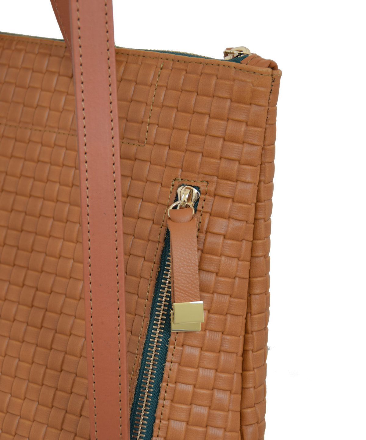 FRANNY BACKPACK | TAN WEAVE/ MOSS ZIPPER - K.Slade