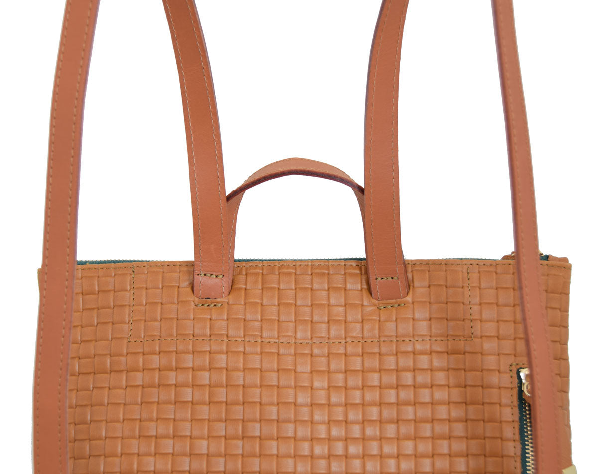 FRANNY BACKPACK | TAN WEAVE/ MOSS ZIPPER - K.Slade