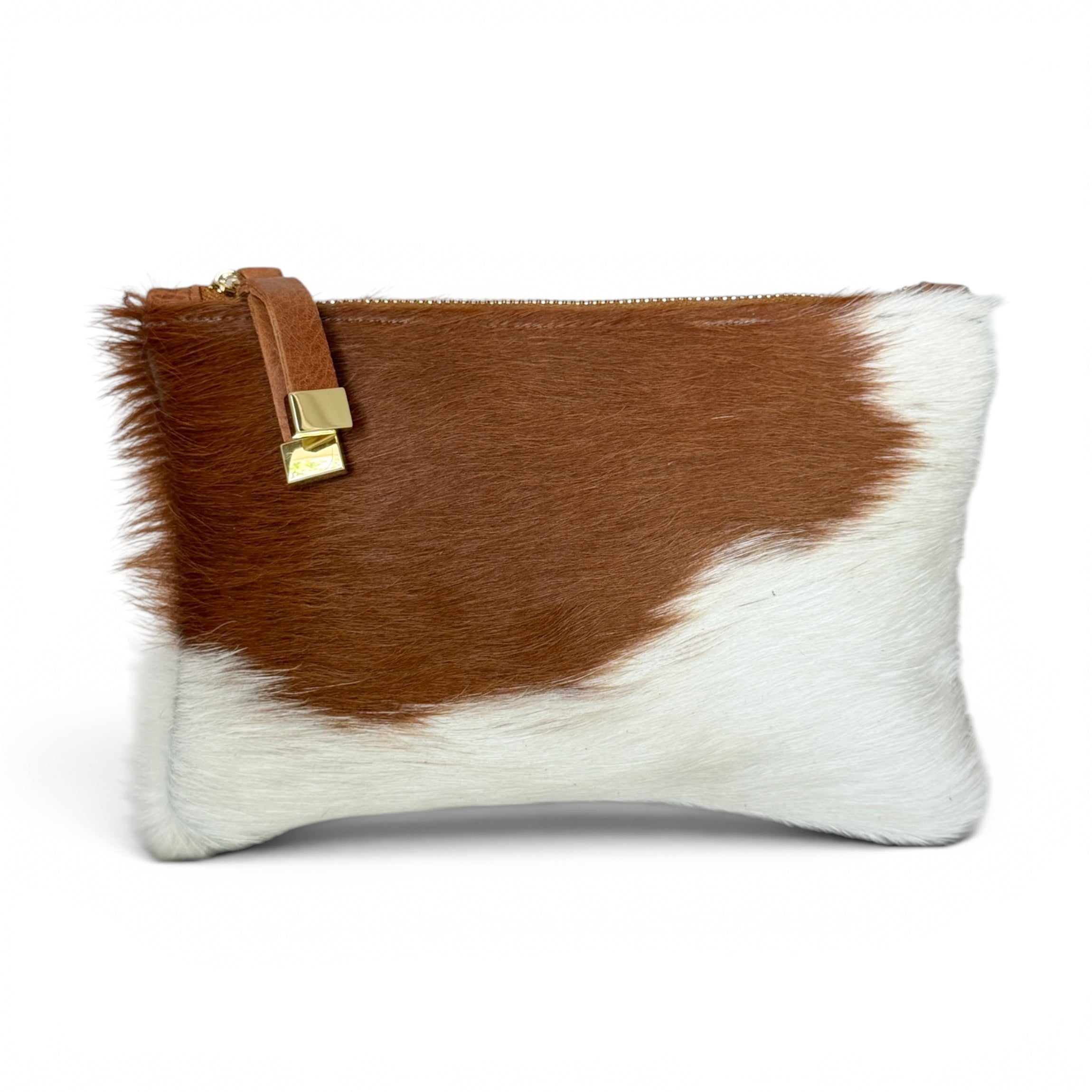 TIP POUCH | TAN and WHITE CALF HAIR - K.Slade