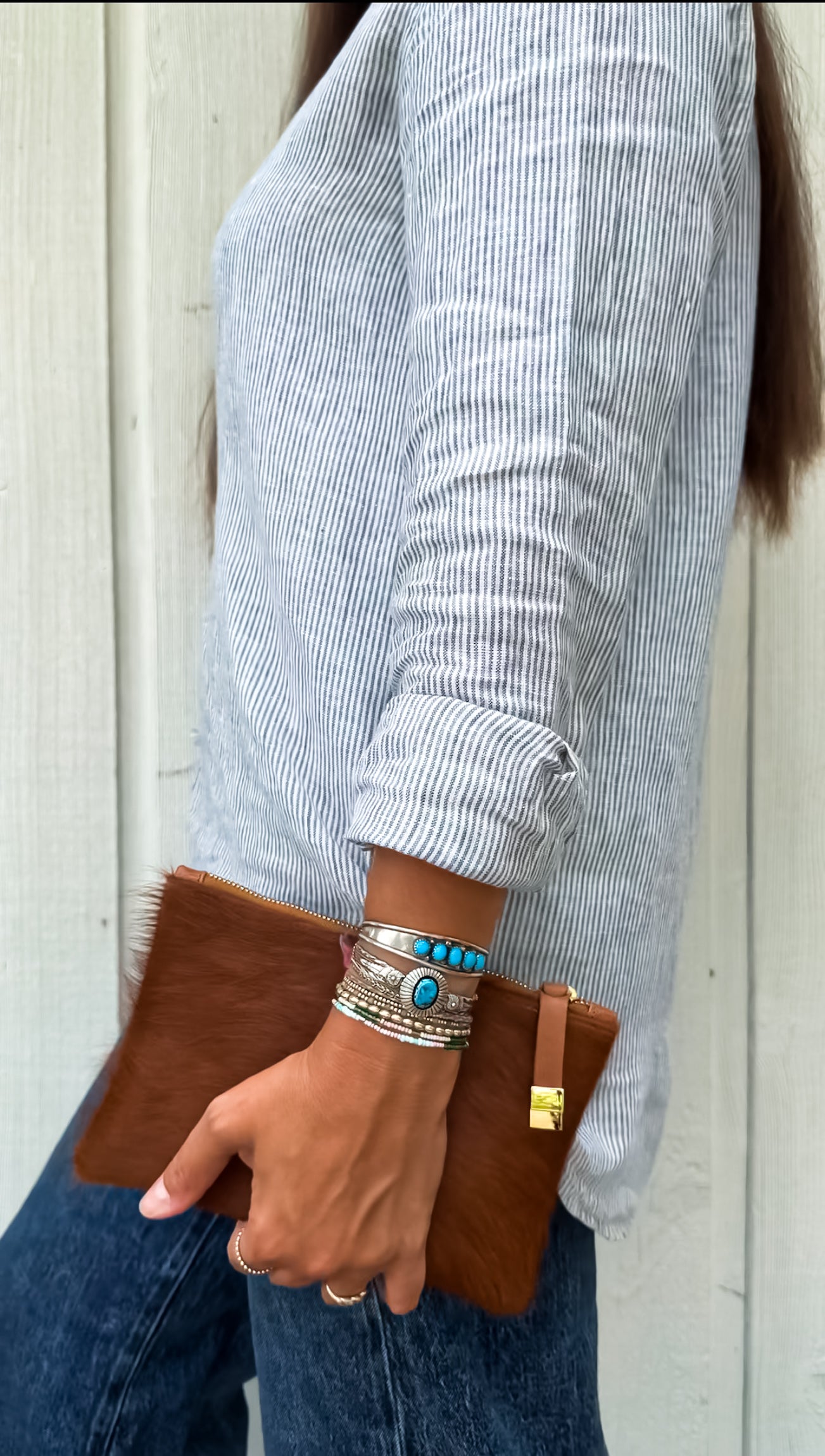 TIP POUCH | TAN CALF HAIR