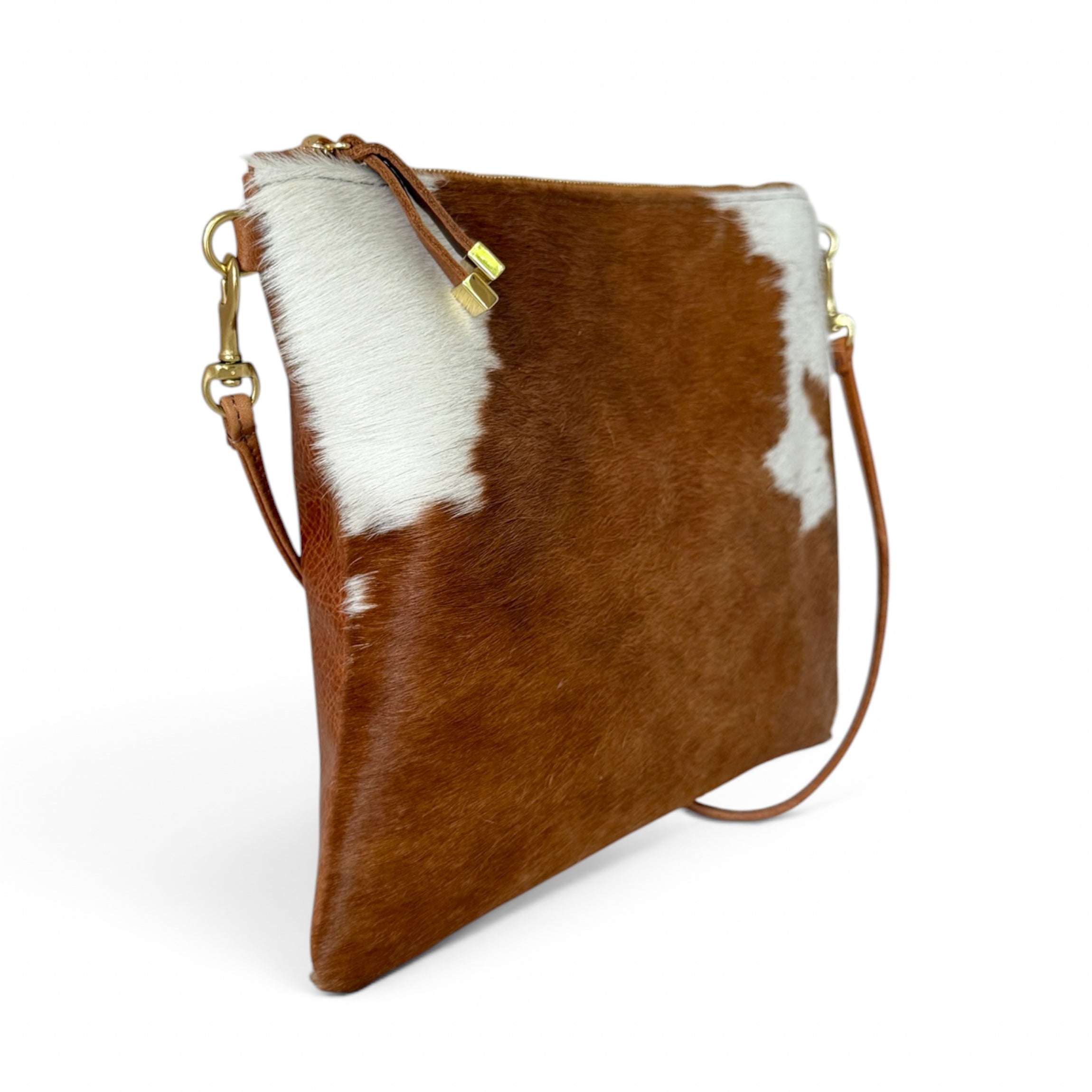 MADISON CROSSBODY | TAN and WHITE CALF HAIR - K.Slade