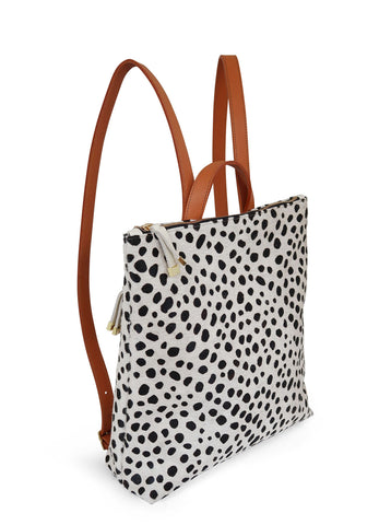 Franny Backpack | White and Black Spots