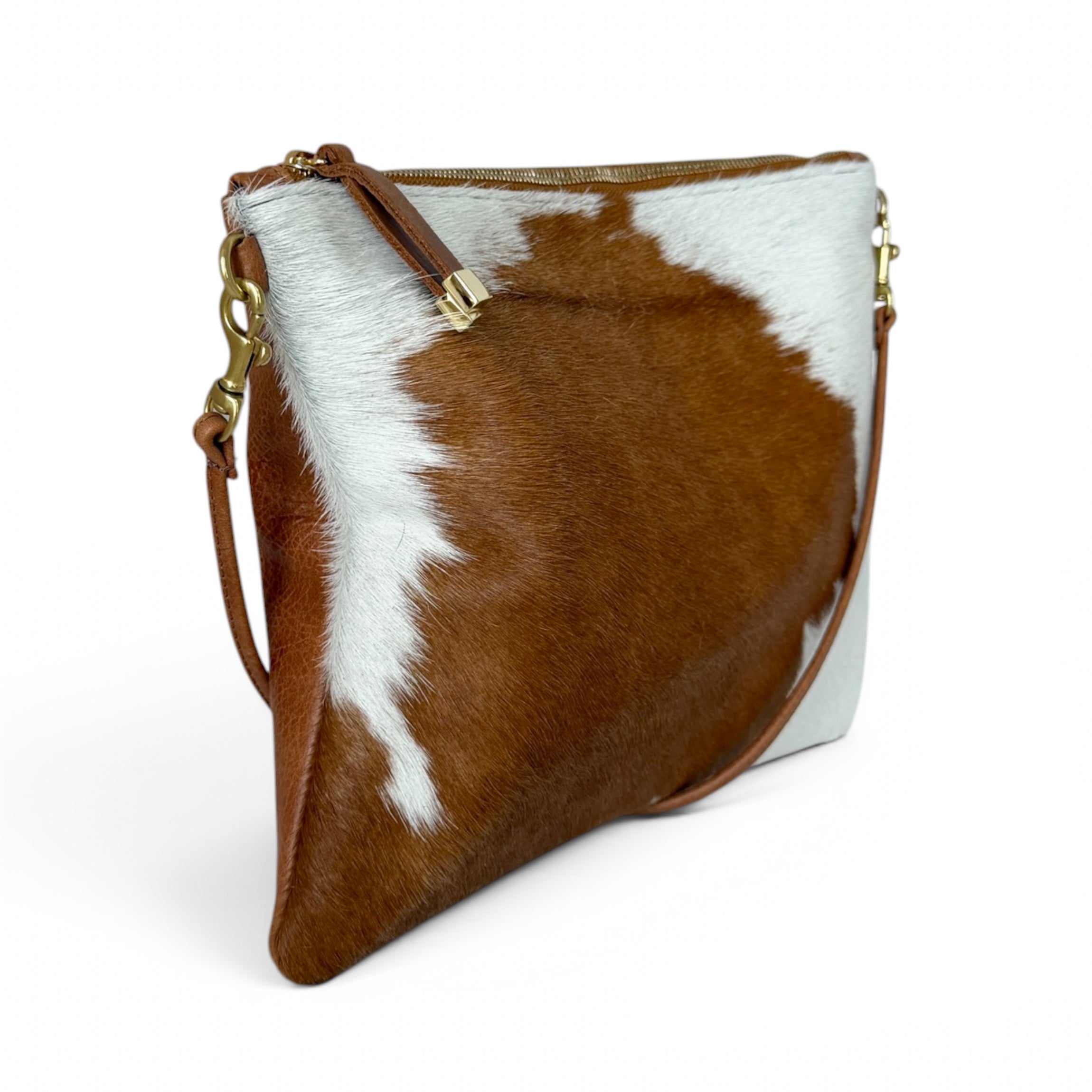MADISON CROSSBODY | TAN and WHITE CALF HAIR - K.Slade