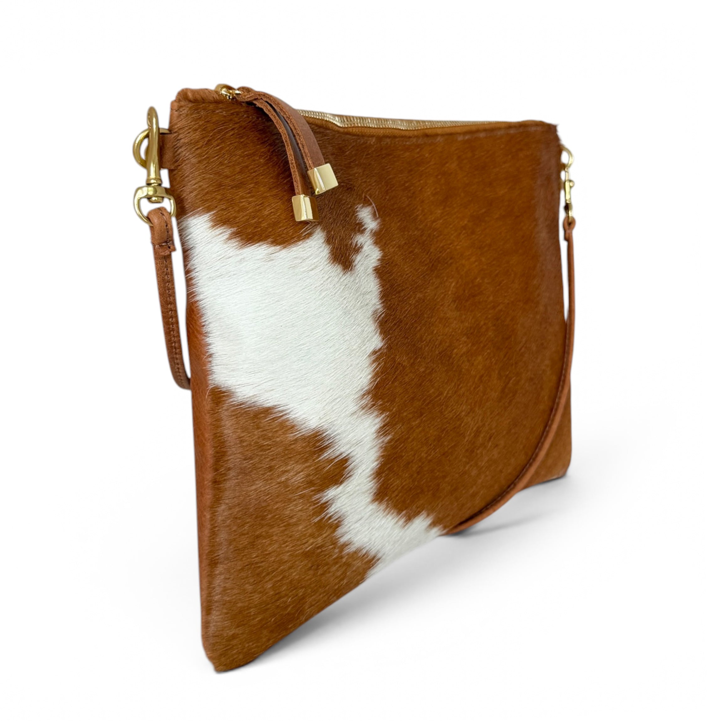 MADISON CROSSBODY | TAN and WHITE CALF HAIR - K.Slade