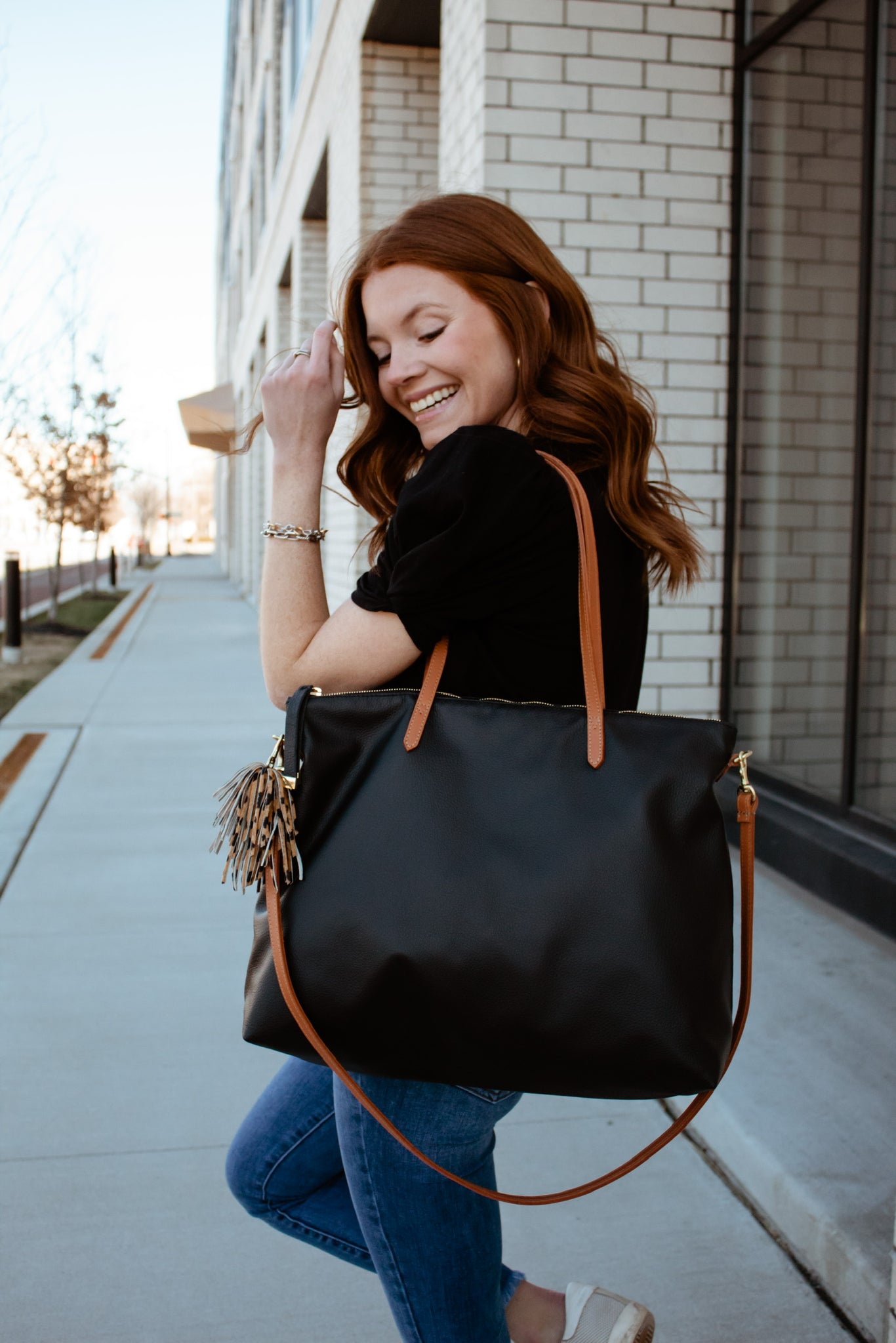 Carry All | Black with Tan Straps (New) - K.Slade