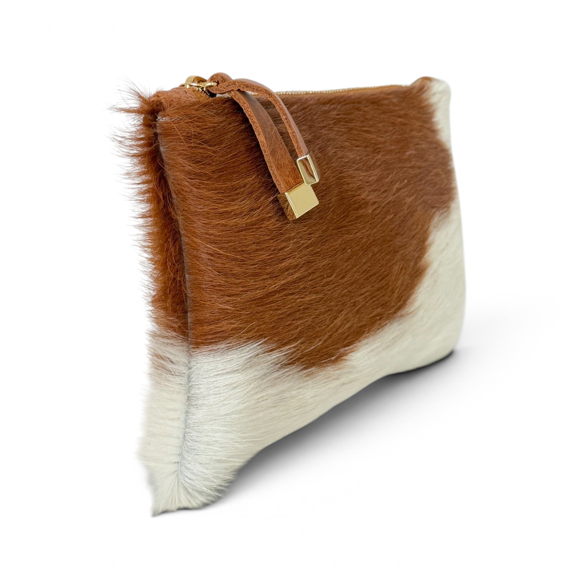 TIP POUCH | TAN and WHITE CALF HAIR - K.Slade