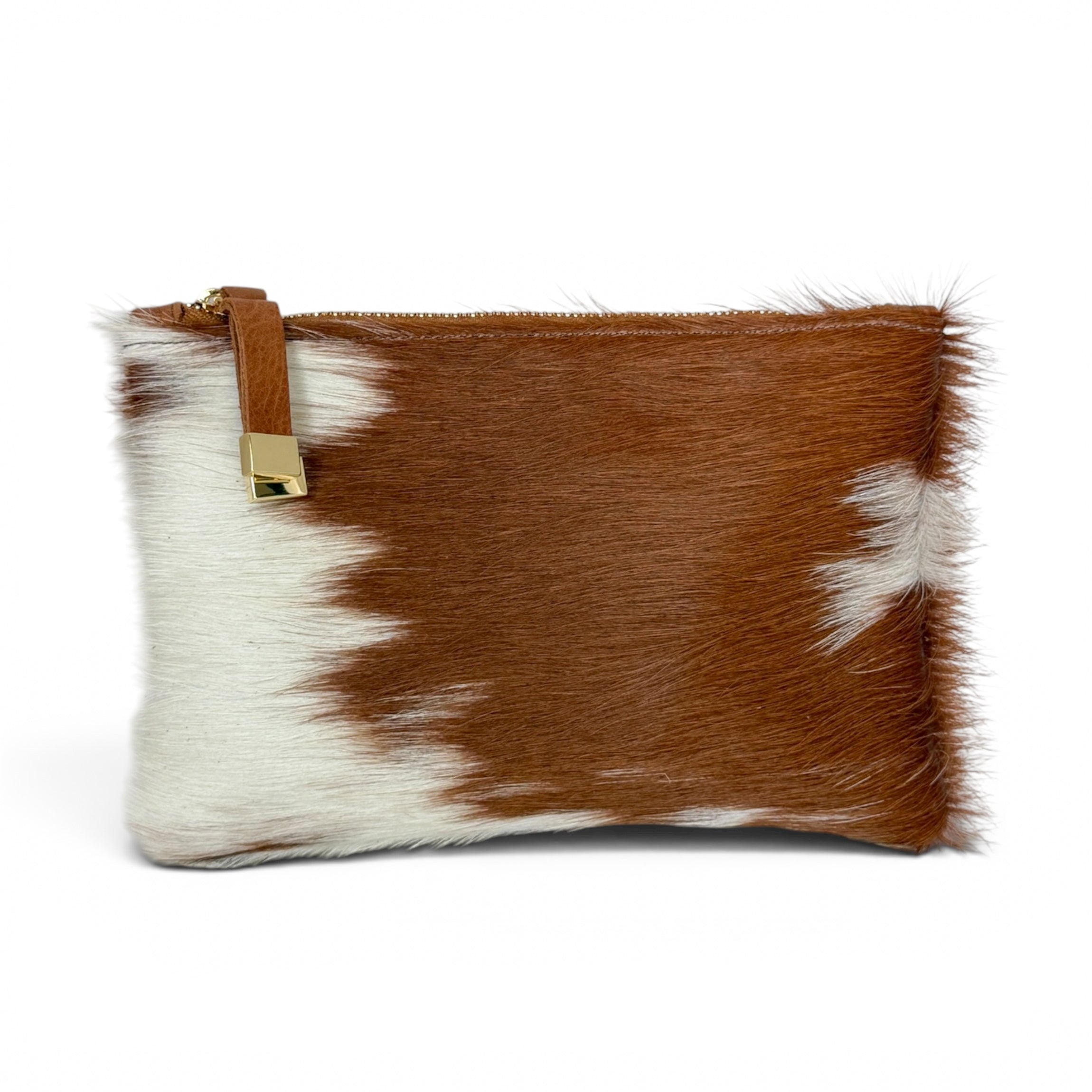 TIP POUCH | TAN and WHITE CALF HAIR - K.Slade
