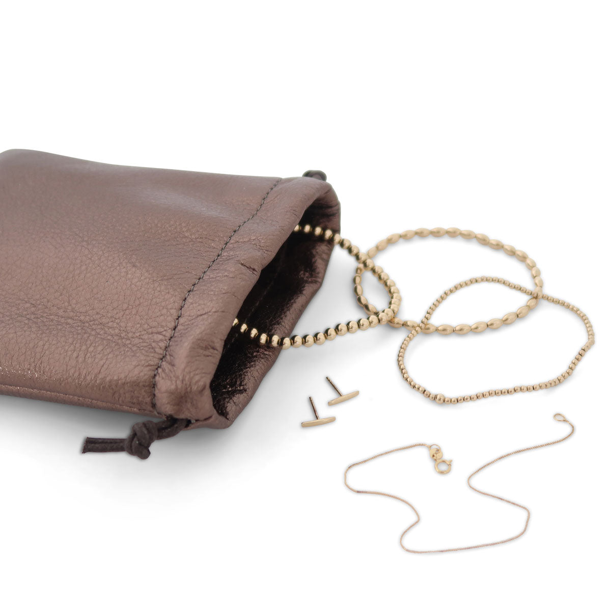 Flat Drawstring Pouch | Pewter