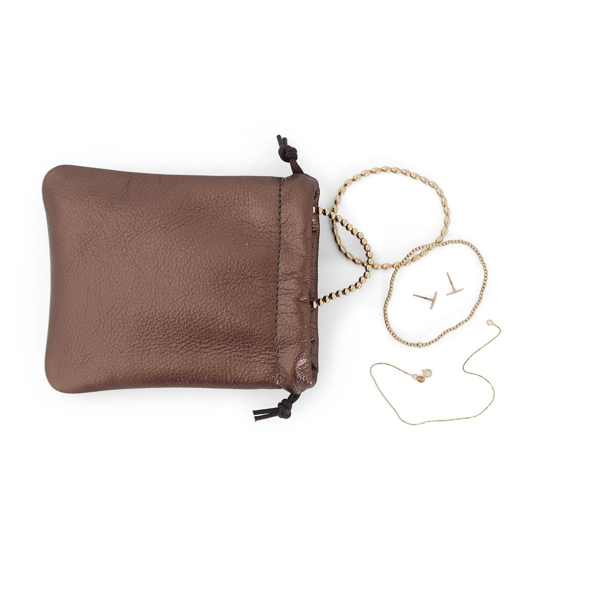 Flat Drawstring Pouch | Pewter