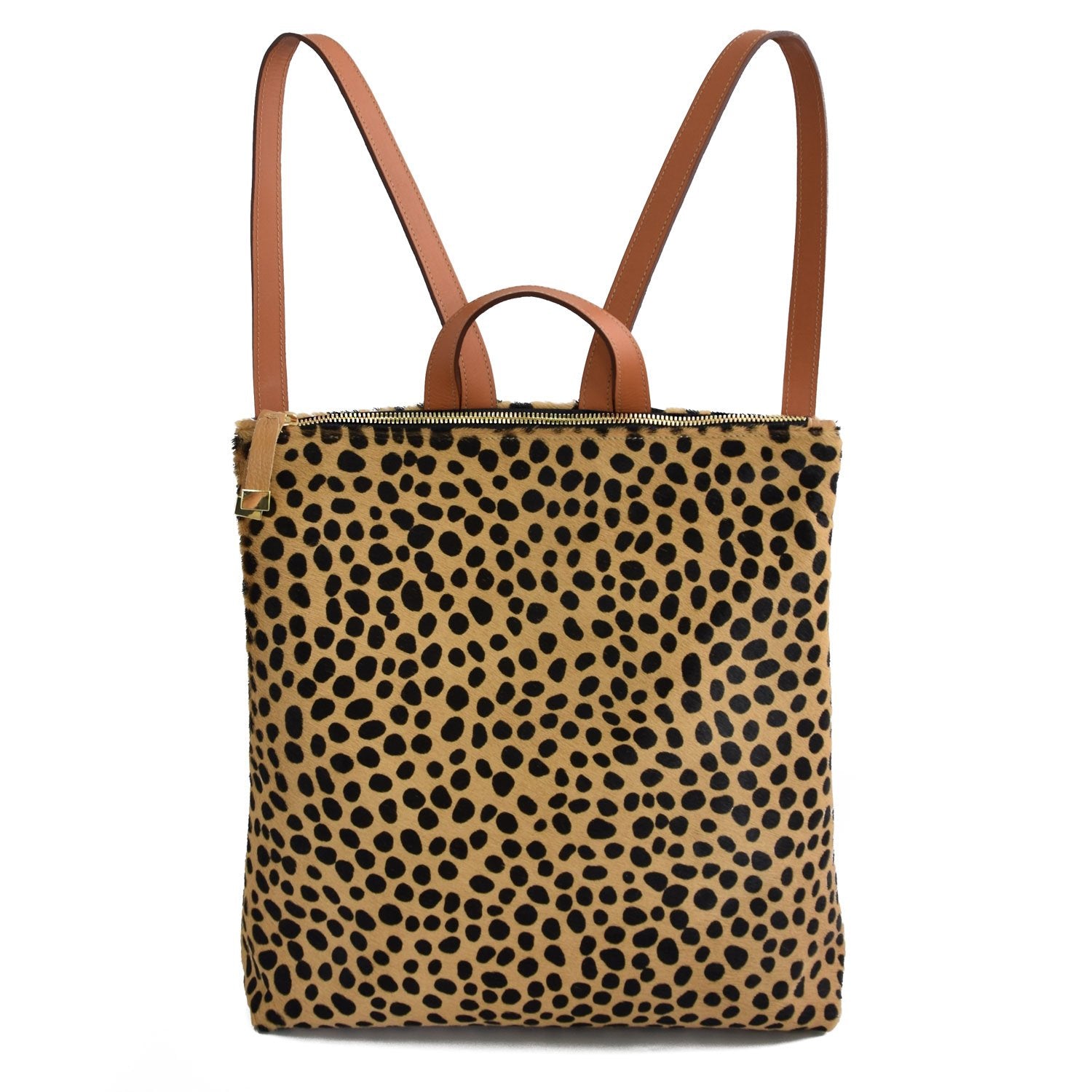 Cheetah Hair on Hide Leather Backpack