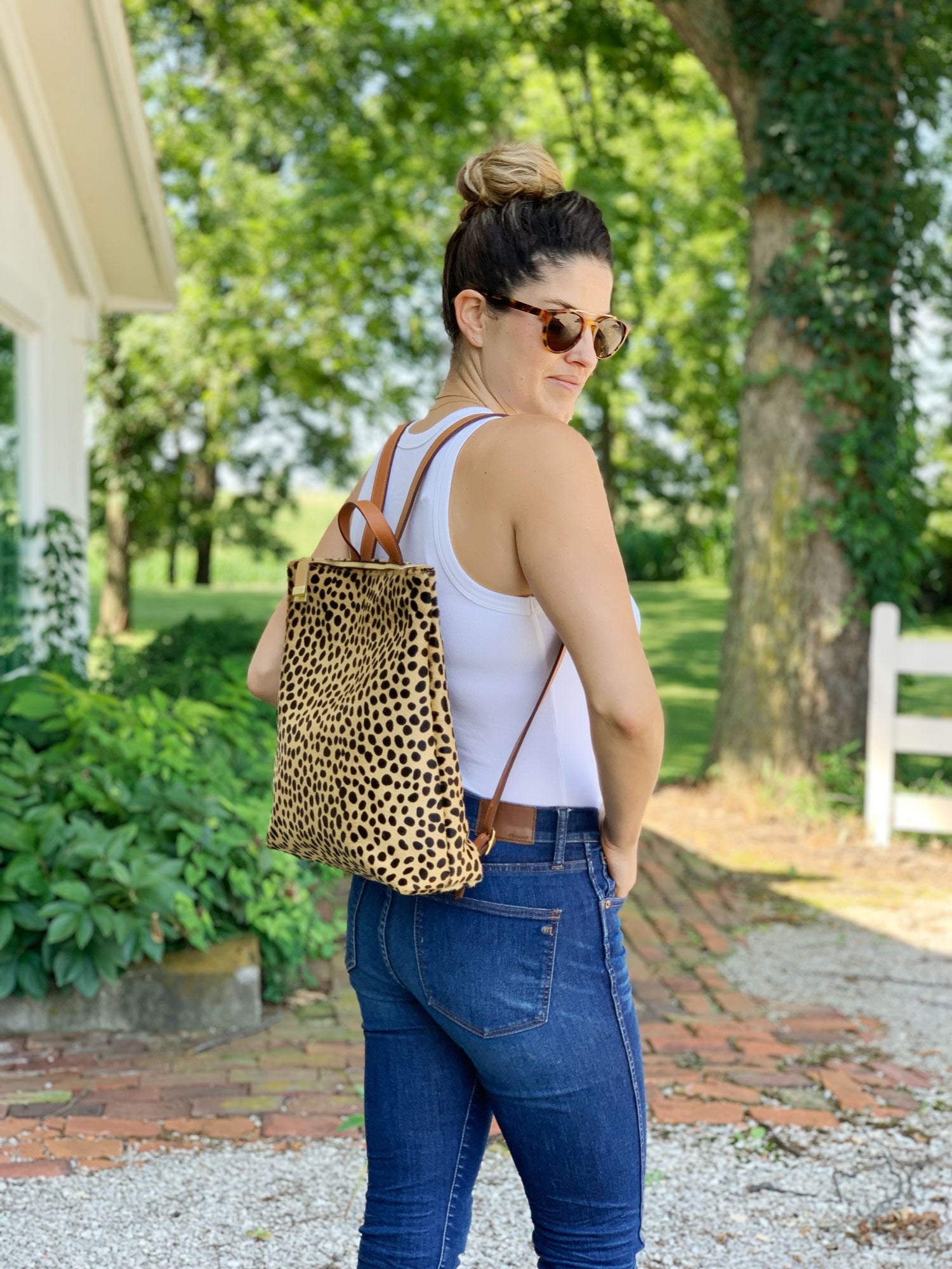 Franny Backpack | Cheetah W/ Black Zipper - K.Slade
