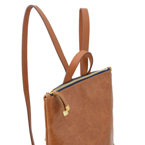 FRANNY BACKPACK  NAVY WITH TAN STRAPS - K.Slade