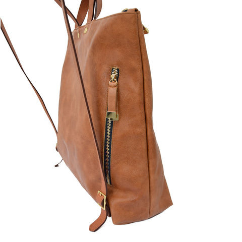 FRANNY BACKPACK  NAVY WITH TAN STRAPS - K.Slade