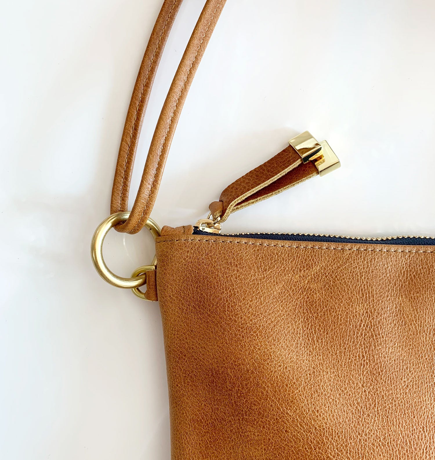 ring leather crossbody bag