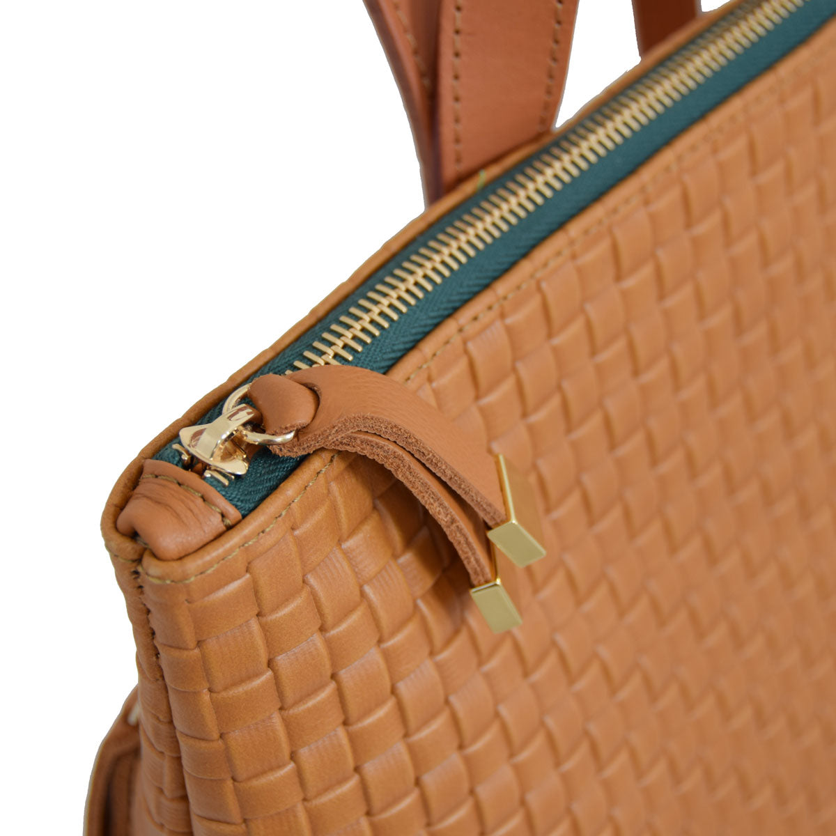 FRANNY BACKPACK | TAN WEAVE/ MOSS ZIPPER - K.Slade